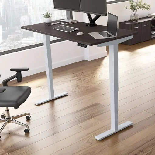 Bush Business Furniture Standing Desks<Move 40 Series 60W Electric Height Adjustable Standing Desk, Storm Gray/Cool Gray Metallic (M4S6030SGSK)
