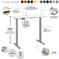 Bush Business Furniture Standing Desks<Move 60 Series 48"W Electric Height Adjustable Standing Desk, White (M6S4824WHSK)