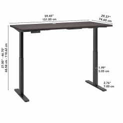 Bush Business Furniture Standing Desks<Move 60 Series 60"W Electric Height Adjustable Standing Desk, Storm Gray (M6S6030SGBK)