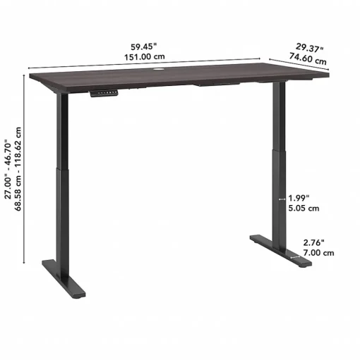 Bush Business Furniture Standing Desks<Move 60 Series 60"W Electric Height Adjustable Standing Desk, Storm Gray (M6S6030SGBK)