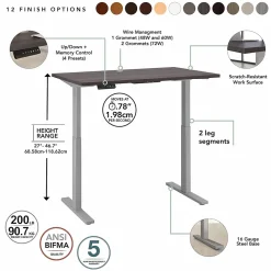 Bush Business Furniture Standing Desks<Move 60 Series 60"W Electric Height Adjustable Standing Desk, Storm Gray (M6S6030SGSK)