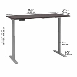 Bush Business Furniture Standing Desks<Move 60 Series 60"W Electric Height Adjustable Standing Desk, Storm Gray (M6S6030SGSK)