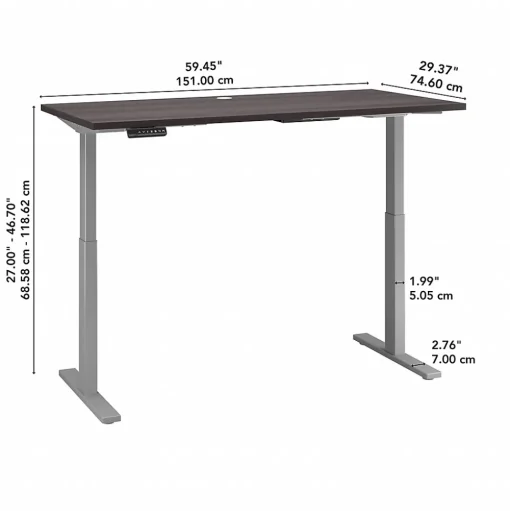 Bush Business Furniture Standing Desks<Move 60 Series 60"W Electric Height Adjustable Standing Desk, Storm Gray (M6S6030SGSK)
