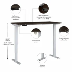 Bush Business Furniture Standing Desks<Move 40 Series 60"W Electric Height Adjustable Standing Desk, Mocha Cherry/Cool Gray (M4S6030MRSK)
