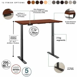 Bush Business Furniture Standing Desks<Move 60 Series 48"W Electric Height Adjustable Standing Desk, Hansen Cherry (M6S4824HCBK)