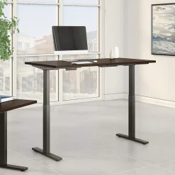 Bush Business Furniture Standing Desks<Move 60 Series 60"W Electric Height Adjustable Standing Desk, Mocha Cherry (M6S6030MRBK)