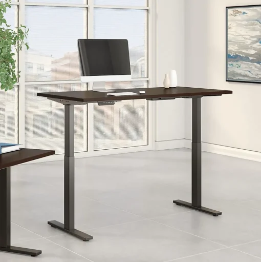 Bush Business Furniture Standing Desks<Move 60 Series 60"W Electric Height Adjustable Standing Desk, Mocha Cherry (M6S6030MRBK)