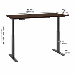 Bush Business Furniture Standing Desks<Move 60 Series 60"W Electric Height Adjustable Standing Desk, Mocha Cherry (M6S6030MRBK)