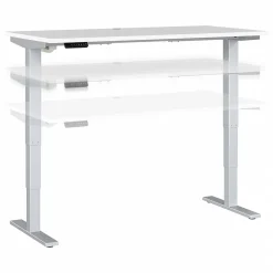 Bush Business Furniture Standing Desks<Move 40 Series 60"W Electric Height Adjustable Standing Desk, White/Cool Gray Metallic (M4S6030WHSK)