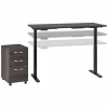 Bush Business Furniture Standing Desks<Move 60 Series 72"W Electric Height Adj Standing Desk w/ Storage, Storm Gray/Black Powder (M6S006SGSU)
