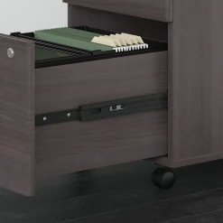 Bush Business Furniture Standing Desks<Move 60 Series 72"W Electric Height Adj Standing Desk w/ Storage, Storm Gray/Black Powder (M6S006SGSU)