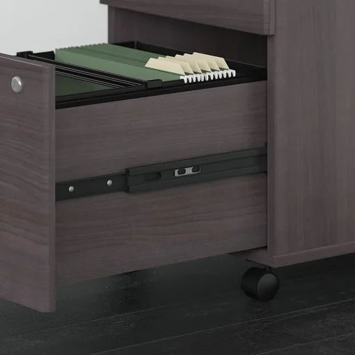 Bush Business Furniture Standing Desks<Move 60 Series 72"W Electric Height Adj Standing Desk w/ Storage, Storm Gray/Black Powder (M6S006SGSU)