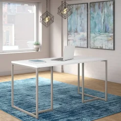 Bush Business Furniture Computer Desks<Method 60"W Table Desk, White (KI70201K)