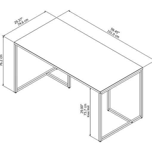 Bush Business Furniture Computer Desks<Method 60"W Table Desk, White (KI70201K)
