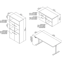 Bush Business Furniture Standing Desks<Office 500 72"W Adjustable Desk with Storage and Bookcase, (OF5006BWSU)