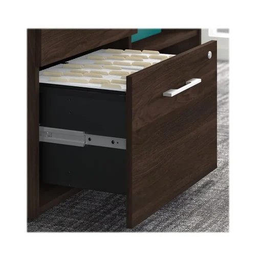 Bush Business Furniture Standing Desks<Office 500 72"W Adjustable Desk with Storage and Bookcase, (OF5006BWSU)