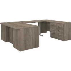 Bush Business Furniture Standing Desks<Office 500 72"W Adjustable U-Shaped Executive Desk with Drawers, (OF5005MHSU)