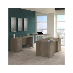 Bush Business Furniture Standing Desks<Office 500 72"W Adjustable U-Shaped Executive Desk with Drawers, (OF5005MHSU)