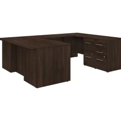 Bush Business Furniture Office Desks<Office 500 72"W U Shaped Executive Desk with Drawers, (OF5002BWSU)