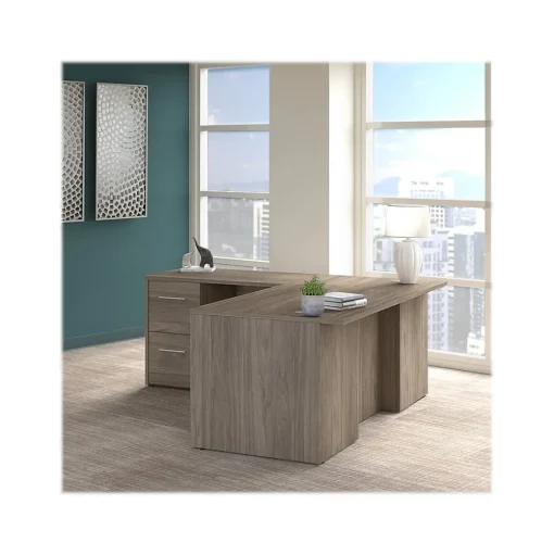 Bush Business Furniture Office Desks<Office 500 72"W L Shaped Executive Desk with Drawers, (OF5004MHSU)