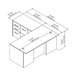 Bush Business Furniture L-Desks<Office 500 72"W L Shaped Executive Desk with Drawers, (OF5004BWSU)