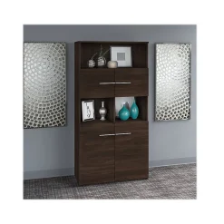 Bush Business Furniture Bookcases<Office 500 70"H 5-Shelf Bookcase with Doors, (OFB136BW)