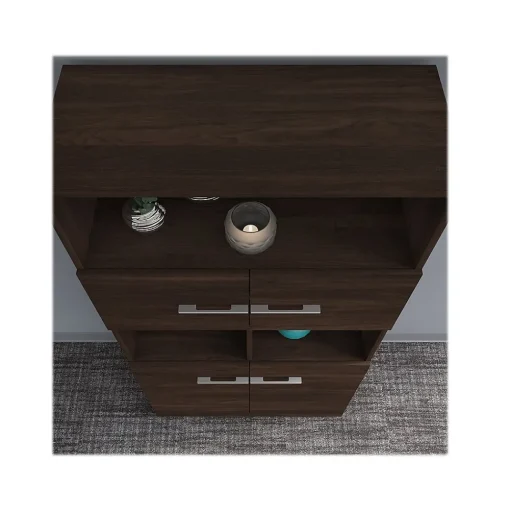 Bush Business Furniture Bookcases<Office 500 70"H 5-Shelf Bookcase with Doors, (OFB136BW)