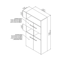 Bush Business Furniture Bookcases<Office 500 70"H 5-Shelf Bookcase with Doors, (OFB136BW)