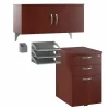 Bush Business Furniture Storage Cabinets<Office in an Hour Cubicle Storage with Cabinet, Paper Tray, & Pencil Holder, Hansen Cherry (WC36490-03K)