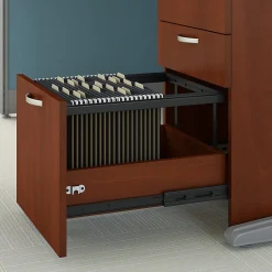 Bush Business Furniture Storage Cabinets<Office in an Hour Cubicle Storage with Cabinet, Paper Tray, & Pencil Holder, Hansen Cherry (WC36490-03K)