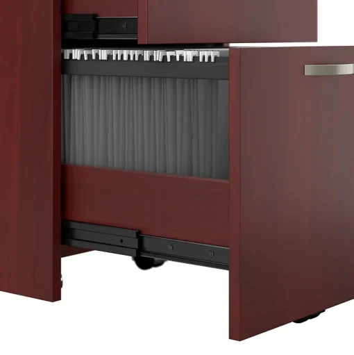 Bush Business Furniture Storage Cabinets<Office in an Hour Cubicle Storage with Cabinet, Paper Tray, & Pencil Holder, Hansen Cherry (WC36490-03K)