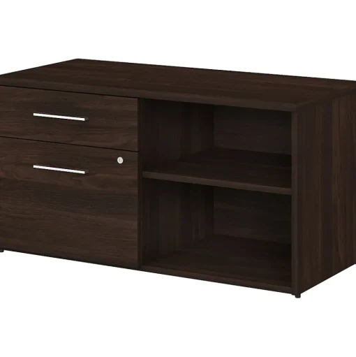 Bush Business Furniture Storage Cabinets<Office 500 23.2" Storage Cabinet with 2 Shelves, Black Walnut (OFS145BW)