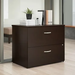 Bush Business Furniture File Cabinets<Office in an Hour 2 Drawer Lateral File Cabinet, Mocha Cherry (OIAH011MRSU)