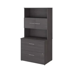 Bush Business Furniture File Cabinets<Office 500 2-Drawer Lateral File Cabinet with Hutch, Locking, Letter/Legal, (OF5007SGSU)