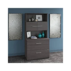 Bush Business Furniture File Cabinets<Office 500 2-Drawer Lateral File Cabinet with Hutch, Locking, Letter/Legal, (OF5007SGSU)