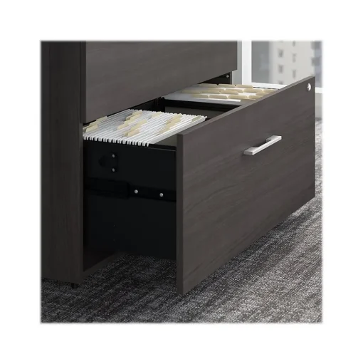 Bush Business Furniture File Cabinets<Office 500 2-Drawer Lateral File Cabinet with Hutch, Locking, Letter/Legal, (OF5007SGSU)