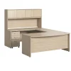 Bush Furniture Office Desks<Bush Business Furniture Studio C 72"W U Shaped Desk with Hutch and Mobile File Cabinet, Natural Elm (STC003NESU)