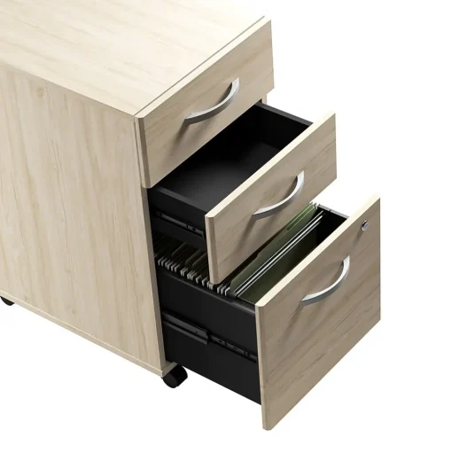 Bush Furniture Office Desks<Bush Business Furniture Studio C 72"W U Shaped Desk with Hutch and Mobile File Cabinet, Natural Elm (STC003NESU)