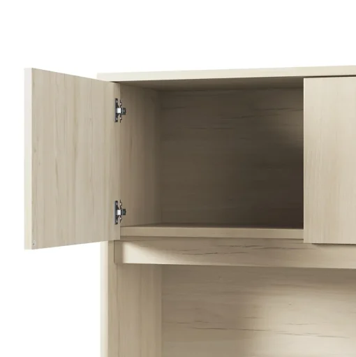 Bush Furniture Office Desks<Bush Business Furniture Studio C 72"W U Shaped Desk with Hutch and Mobile File Cabinet, Natural Elm (STC003NESU)