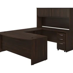 Bush Business Furniture Office Desks<Studio C 72"W U Shaped Desk with Hutch and Mobile File Cabinet, (STC003BWSU)
