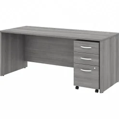 Bush Business Furniture Office Desks<Studio C 72"W Office Desk with Mobile File Cabinet, (STC013PGSU)