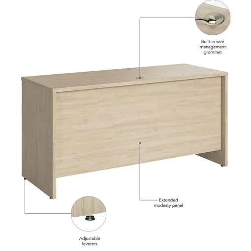 Bush Furniture Office Desks<Bush Business Furniture Studio C 60"W Credenza Desk, Natural Elm (SCD360NE)