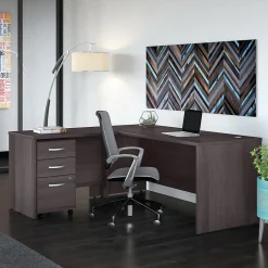 Bush Business Furniture Office Desks<Studio C 72"W L Shaped Desk with Mobile File Cabinet and Return, (STC007SG)