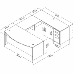 Bush Business Furniture Office Desks<Studio C 72"W U Shaped Desk with Mobile File Cabinet, (STC004WH)