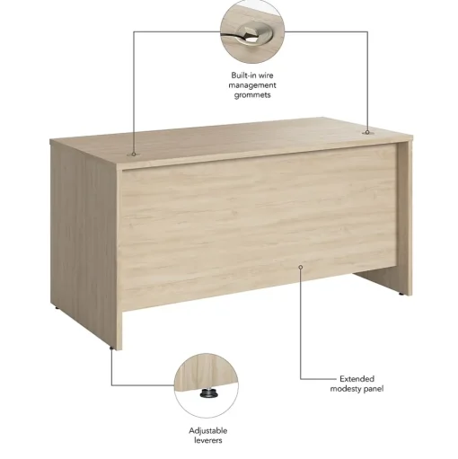 Bush Furniture Computer Desks<Bush Business Furniture Studio C 60"W Office Desk, Natural Elm (SCD260NE)
