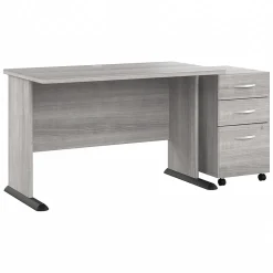 Bush Business Furniture Computer Desks<Studio A 48"W Computer Desk with 3 Drawer Mobile File Cabinet, (STA001PGSU)