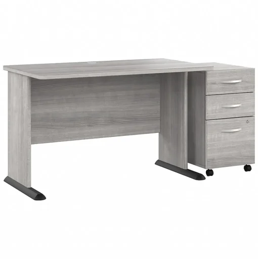 Bush Business Furniture Computer Desks<Studio A 48"W Computer Desk with 3 Drawer Mobile File Cabinet, (STA001PGSU)