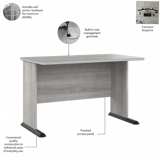 Bush Business Furniture Computer Desks<Studio A 48"W Computer Desk with 3 Drawer Mobile File Cabinet, (STA001PGSU)