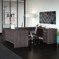 Bush Business Furniture Computer Desks<Studio C 72"W U Shaped Desk with Mobile File Cabinet, (STC004SG)