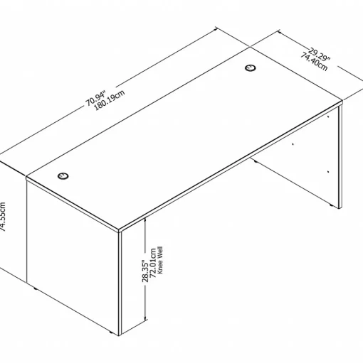 Bush Business Furniture Computer Desks<Studio C 72"W Office Desk, (SCD272WH)